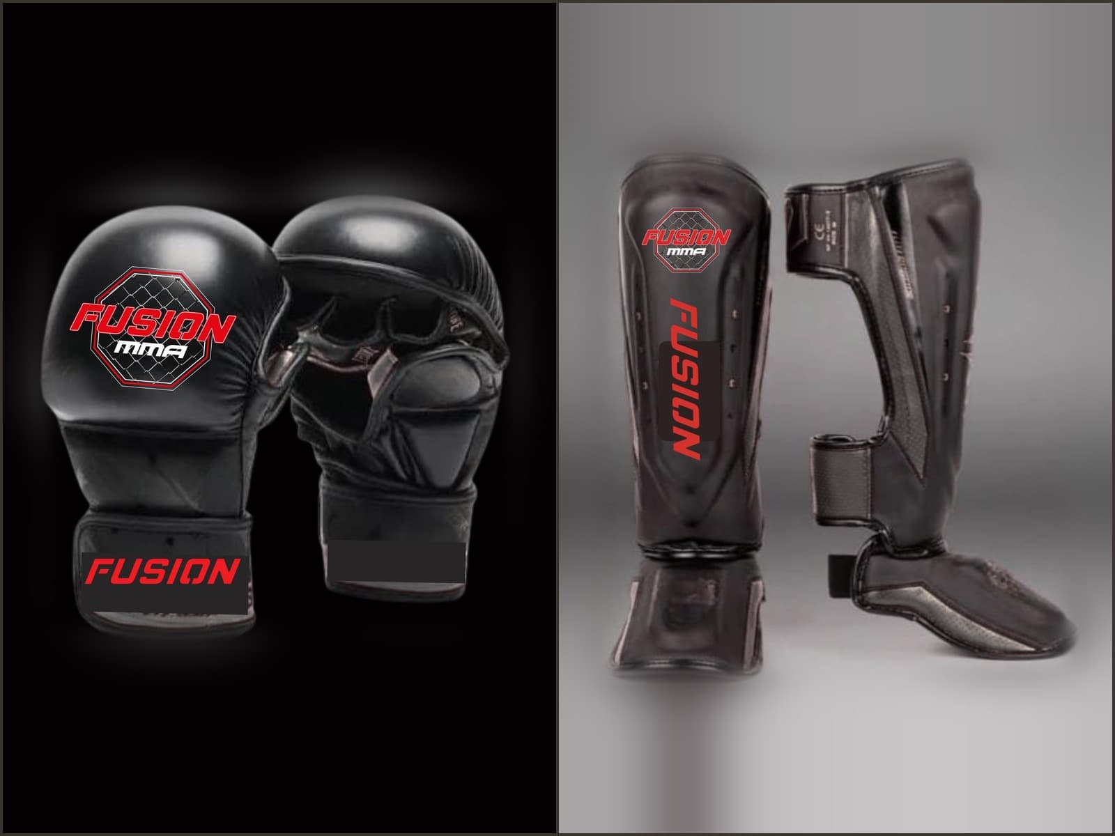 Pack mitaines + protèges tibias - Fusion MMA